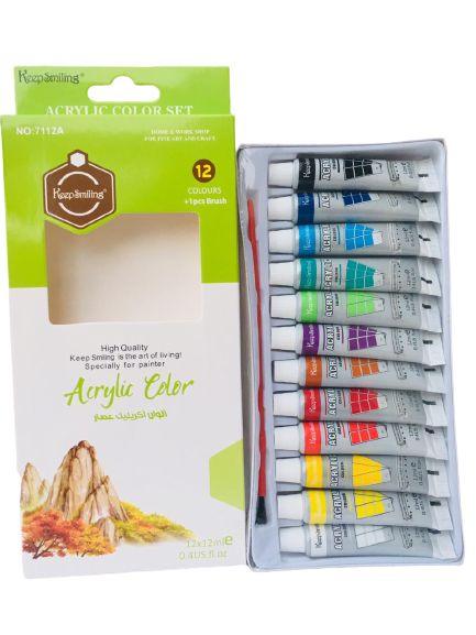 12 pcs/Pack 12ml Original Keep Smiling Acrylic Color with free one Brush - Image 3