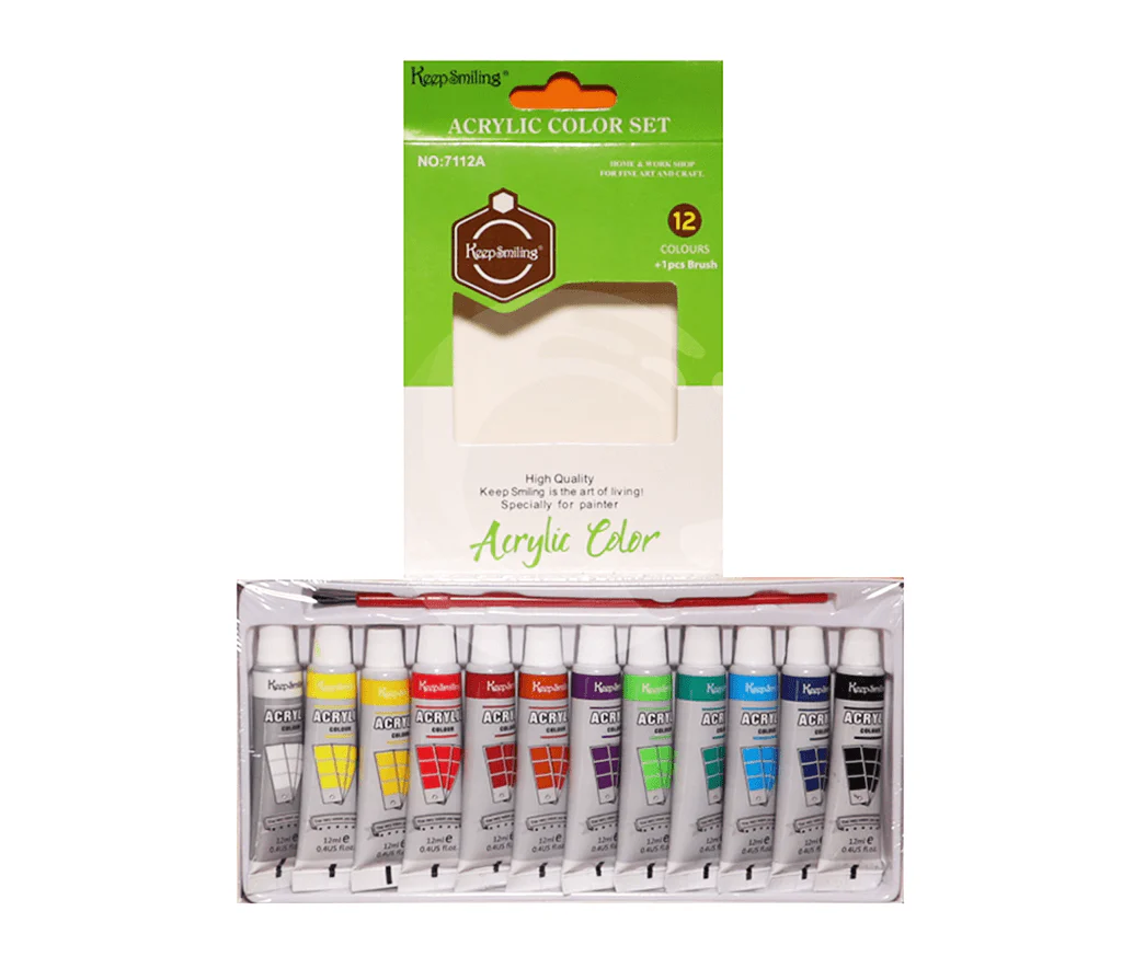 12 pcs/Pack 12ml Original Keep Smiling Acrylic Color with free one Brush - Image 5