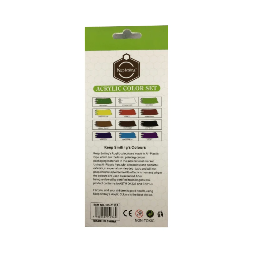 12 pcs/Pack 12ml Original Keep Smiling Acrylic Color with free one Brush - Image 6