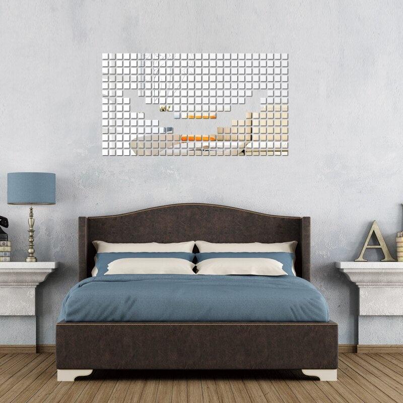 2/3/5cm 100/50Pcs Square 3D DIY Mirror self adhesive Wall Sticker Durable DIY Simple Decal for Living Room Art Home Decor - Image 10