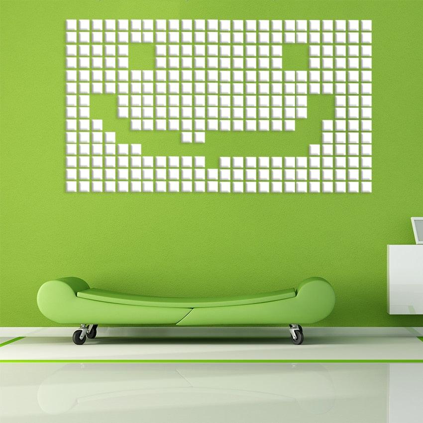 2/3/5cm 100/50Pcs Square 3D DIY Mirror self adhesive Wall Sticker Durable DIY Simple Decal for Living Room Art Home Decor - Image 5
