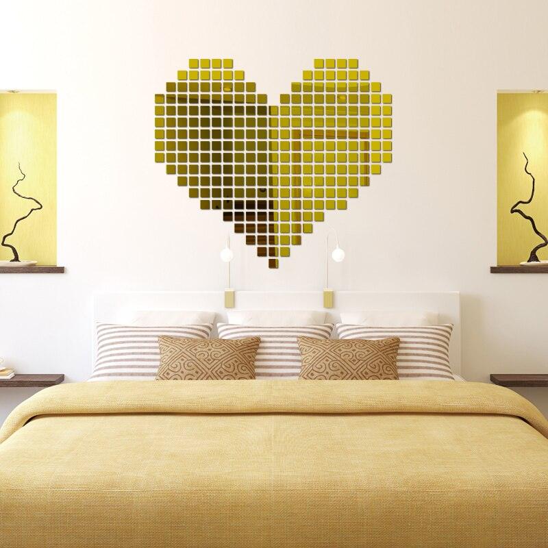 2/3/5cm 100/50Pcs Square 3D DIY Mirror self adhesive Wall Sticker Durable DIY Simple Decal for Living Room Art Home Decor - Image 9