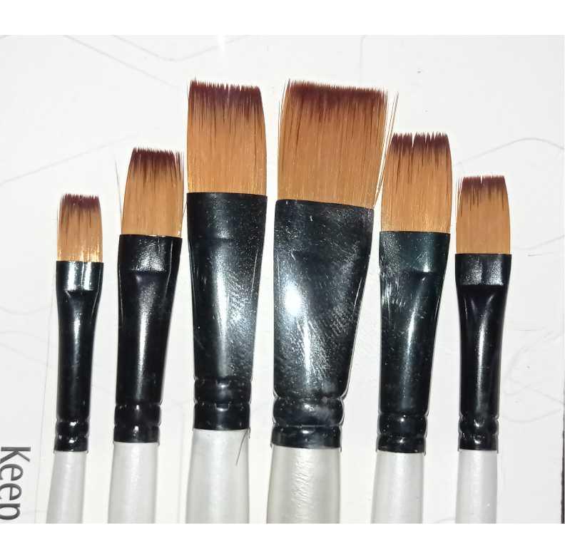 6Pcs Artist Paint Brush Set Nylon Bristles Brushes for Watercolor Acrylic Oil Painting - Image 3