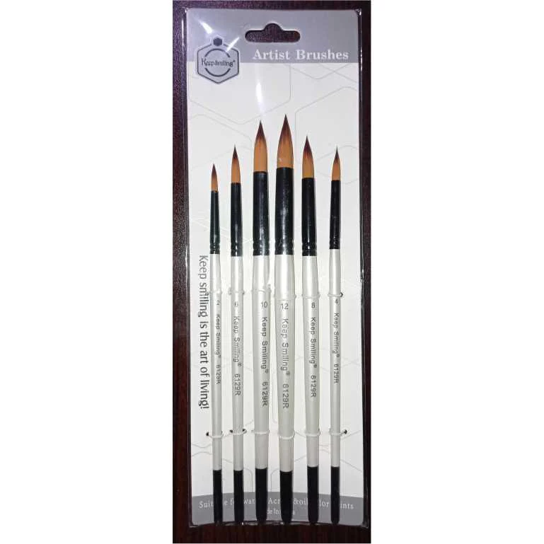 6Pcs Artist Paint Brush Set Nylon Bristles Brushes for Watercolor Acrylic Oil Painting - Image 4