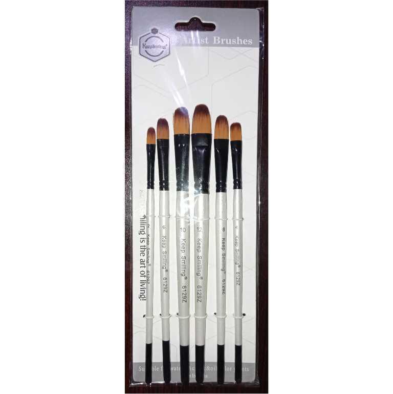 6Pcs Artist Paint Brush Set Nylon Bristles Brushes for Watercolor Acrylic Oil Painting - Image 6