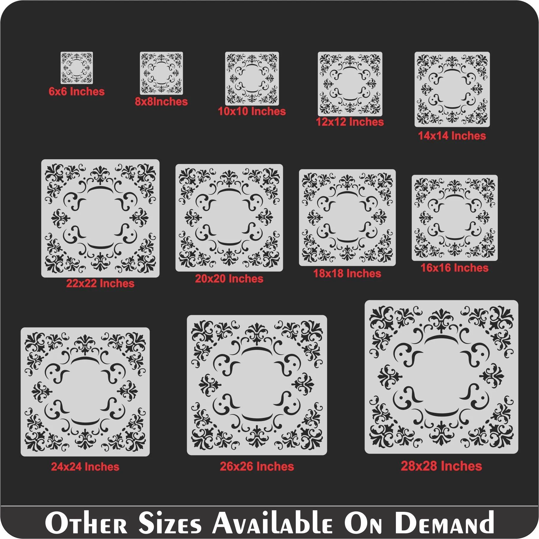 Floral Border Reusable Stencil for Canvas and wall painting.ID#92 - Image 6