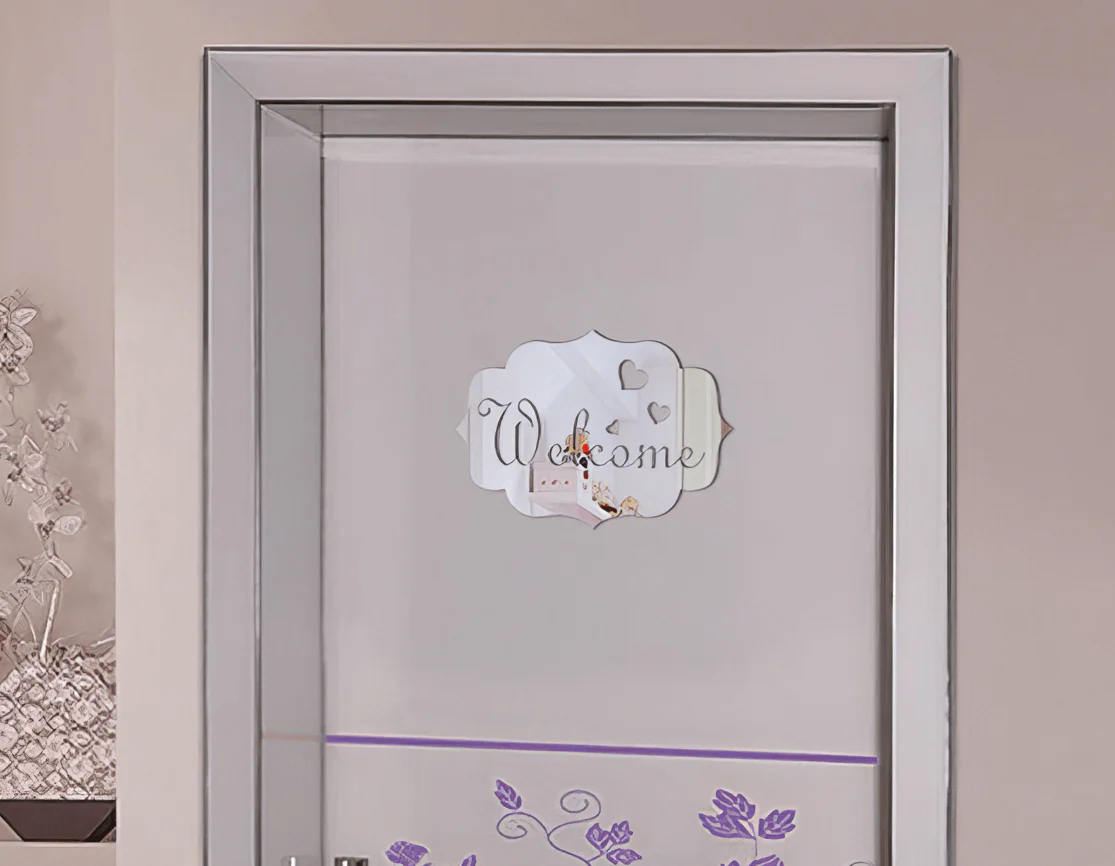 Welcome Note Mirror Acrylic Door Wall Sticker Self adhesive DIY Home Art Decor for Kids Living Room Bedroom Decoration - Image 3